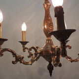 Bronze vintage five-pointed chandelier