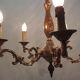 Bronze vintage five-pointed chandelier