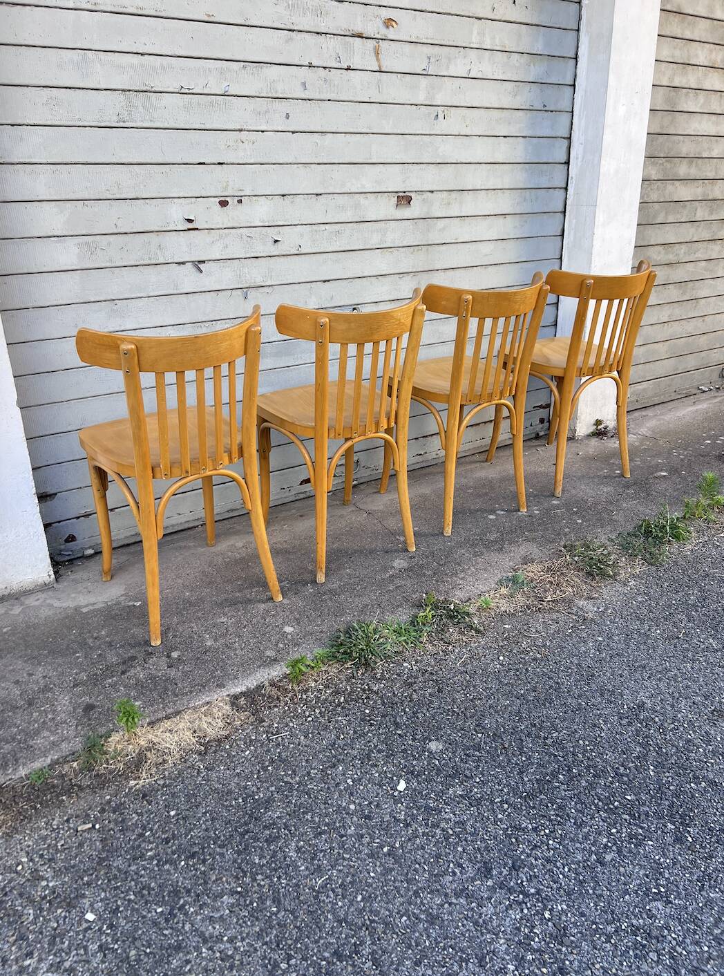 (Lot) 4 Bistro Chairs Light Oak