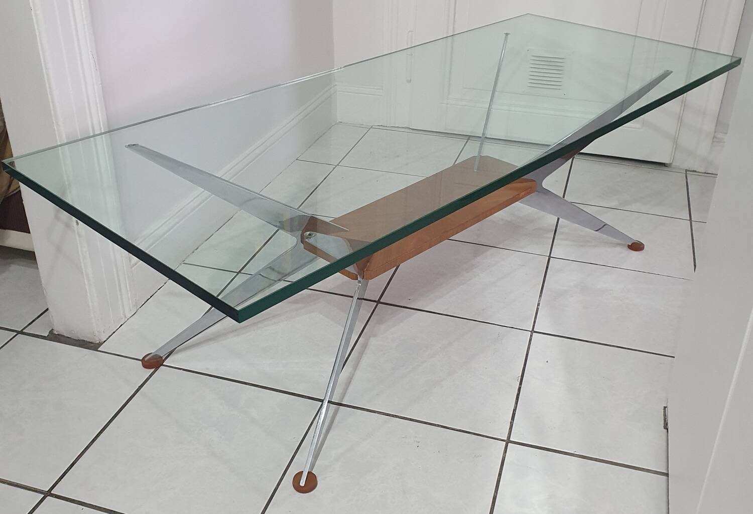 Coffee table with compass legs from the 60s