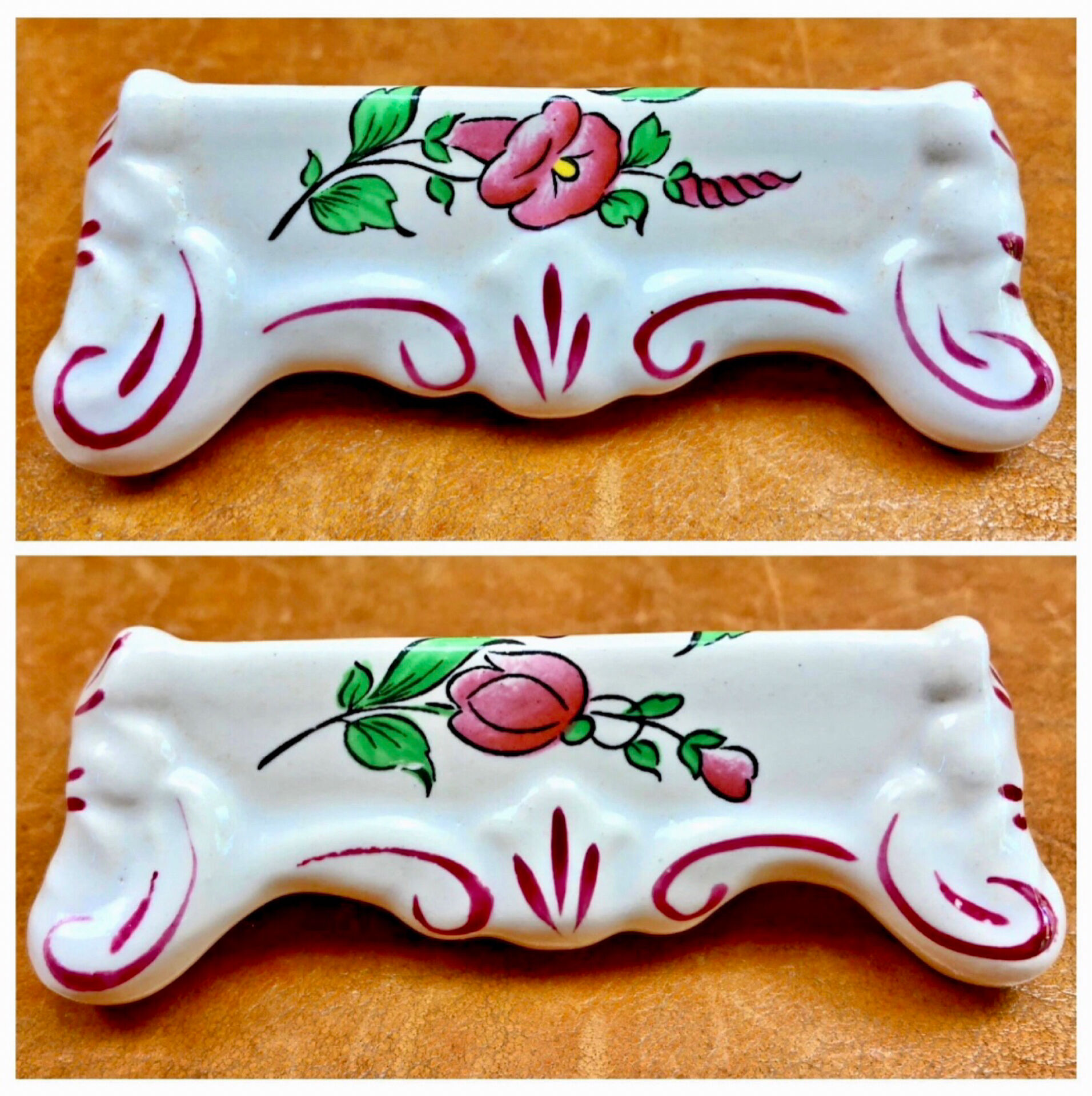 6 old ceramic knife rests from Lunéville