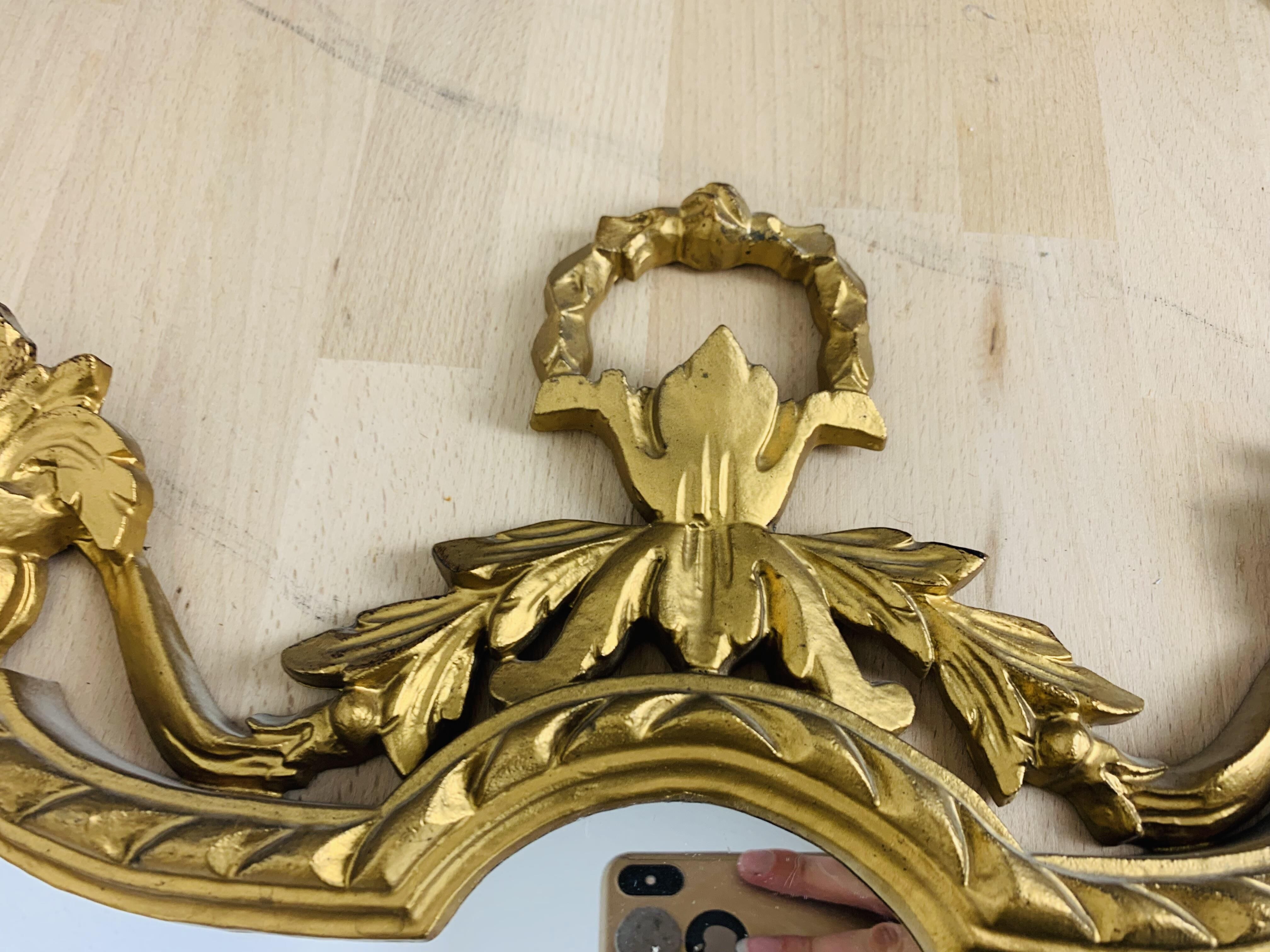 Golden mirror classic style 60s italy resin