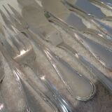 12 fish cutlery sets 24p silver plated metal goldsmith Apollo Louis XVI rushes