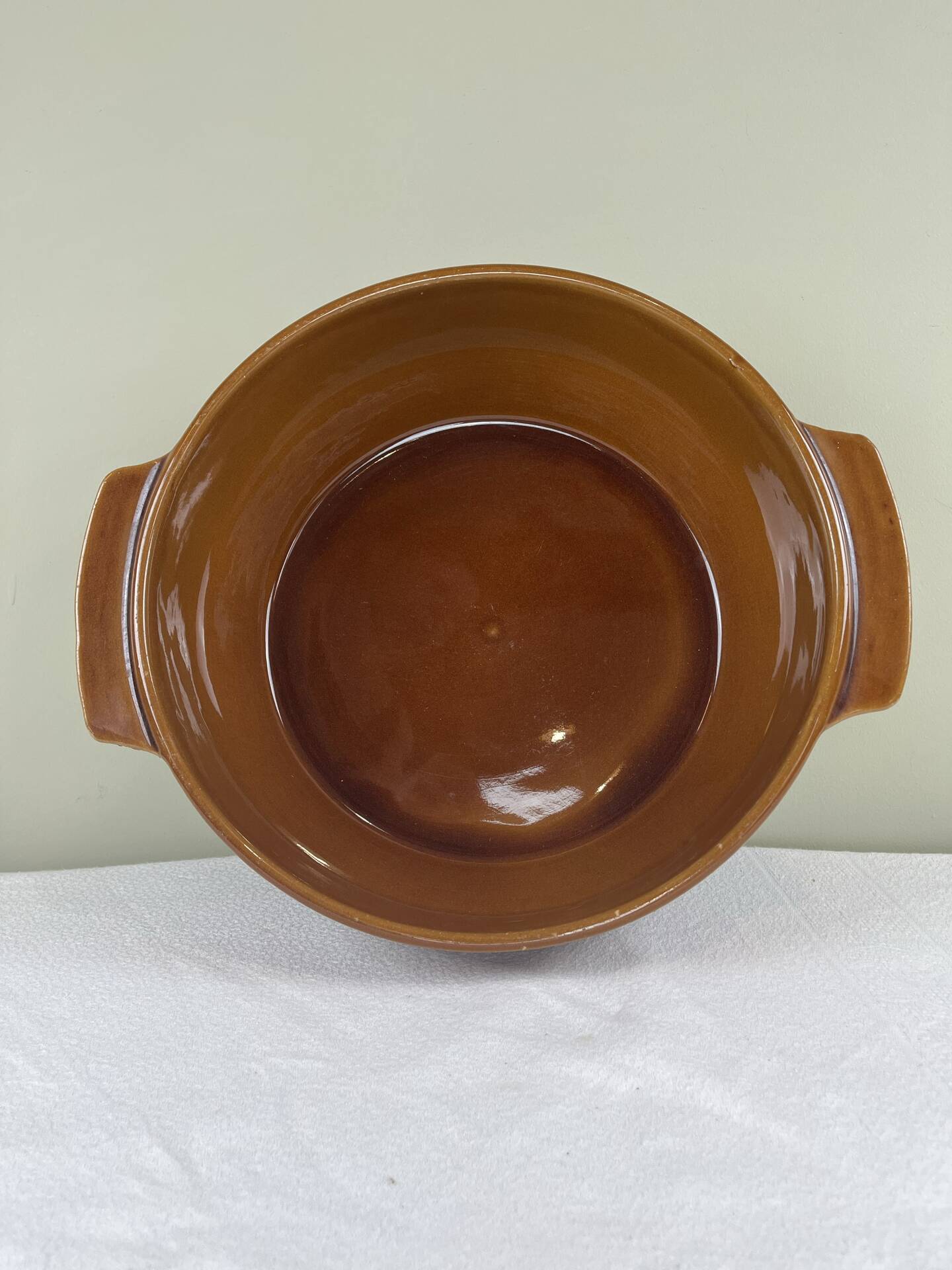 Large glazed terracotta salad bowl