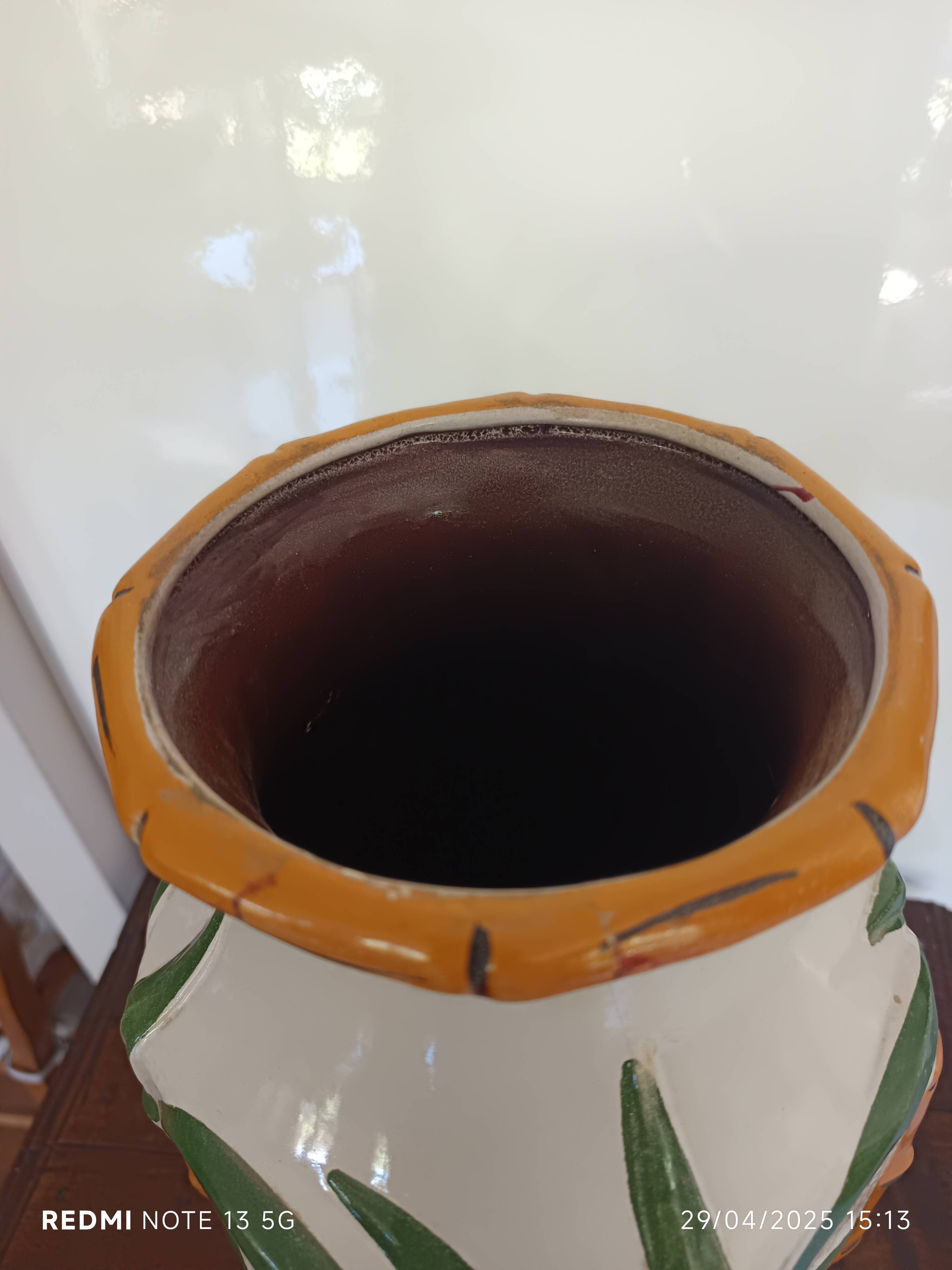 large bamboo vase signed Cartens Germany 1960