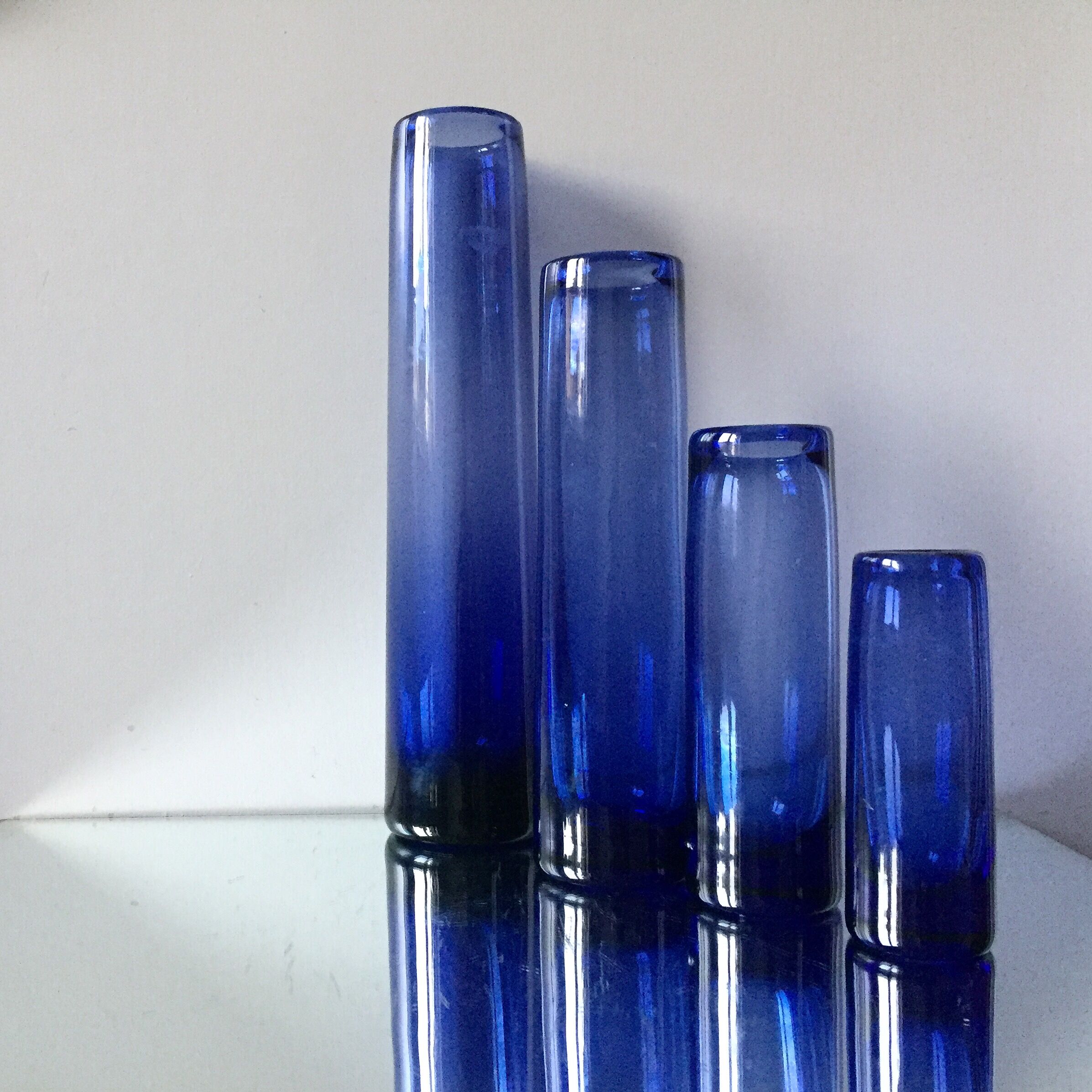 Lot de 4 vases Holmegaard par Per Lutken années 1960