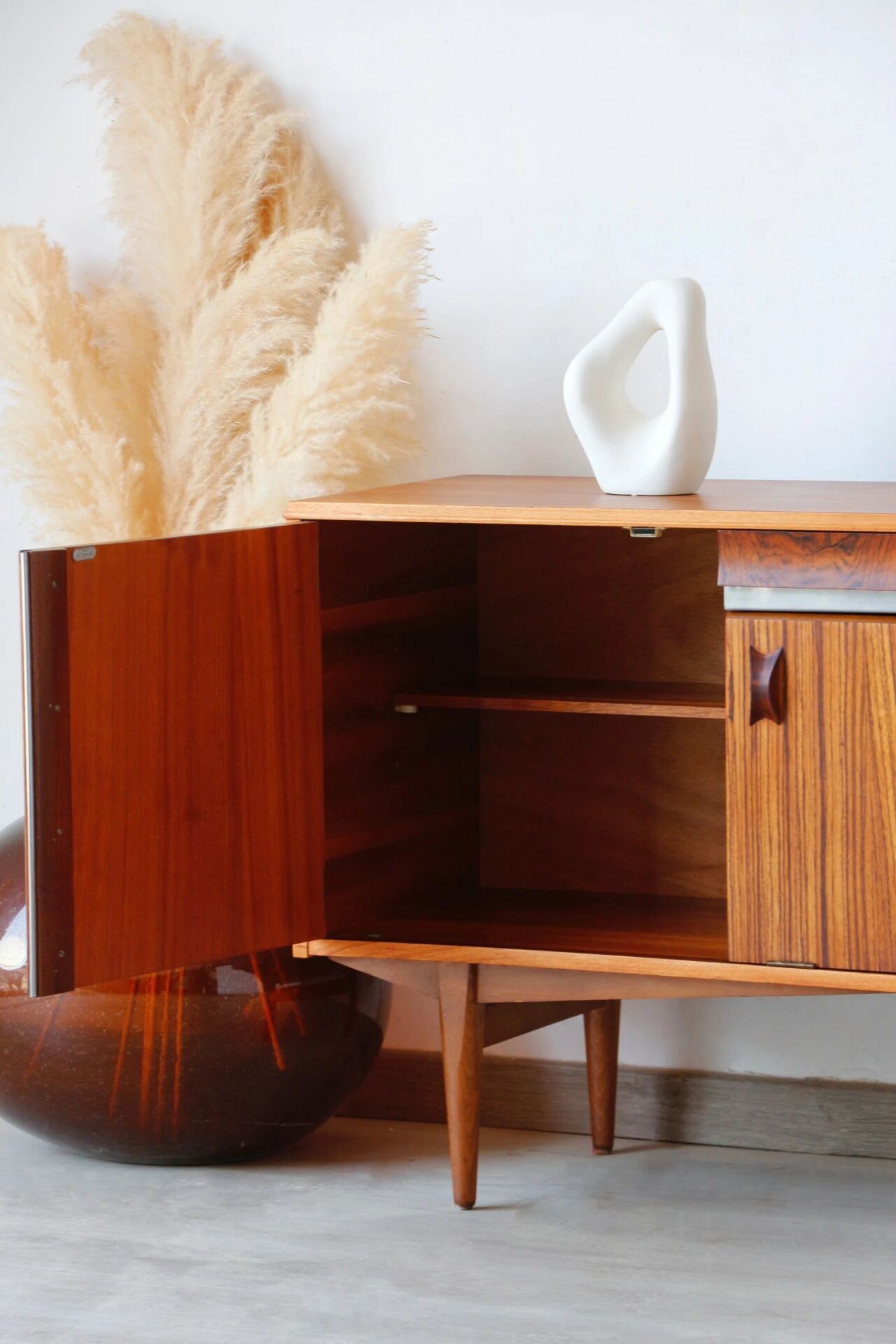 Enfilade scandinave zebrano – buffet vintage années 60