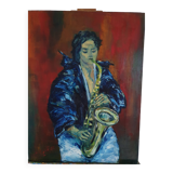 Oil painting Saxophonist