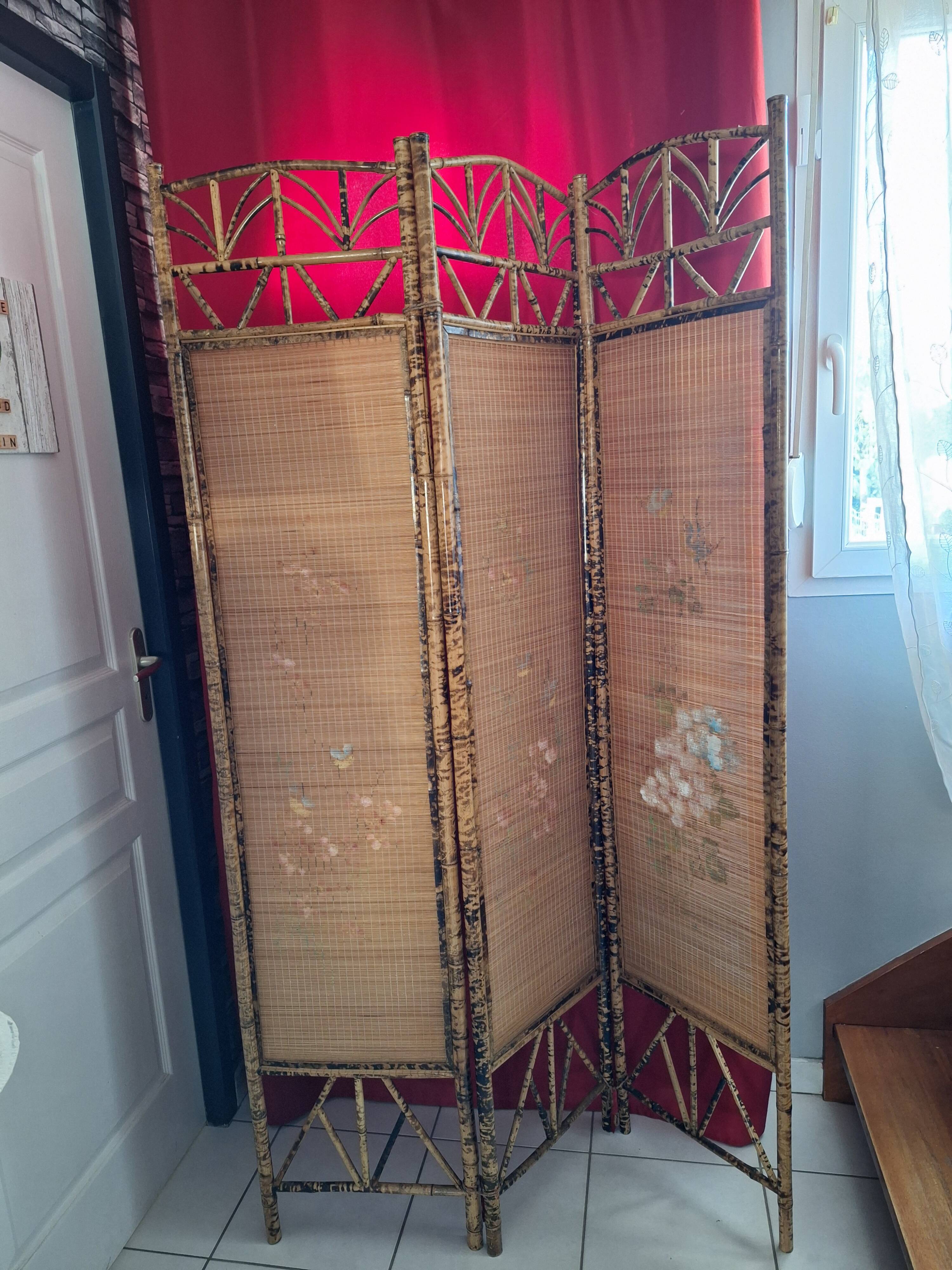 Paravent en bambou decor asiatique