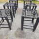 6 tabourets bois assise tressée de Cuir Nina Kaufmann