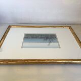 Tableau encadré la Camargue signé Michel Tombereau