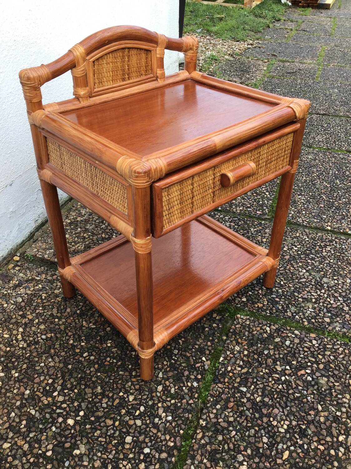 Rattan bedside