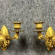 Pair of sconces period Consulate (18th) in gilded bronze with two patinas