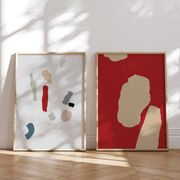 Pair of giclee prints, abstract wall art set of two, A3
