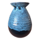 Vintage Accolay ceramic vase - speckled blue enamel - signed - 17 cm