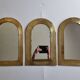 Set of three Moroccan brass mirrors in the form of arches, 43 cm