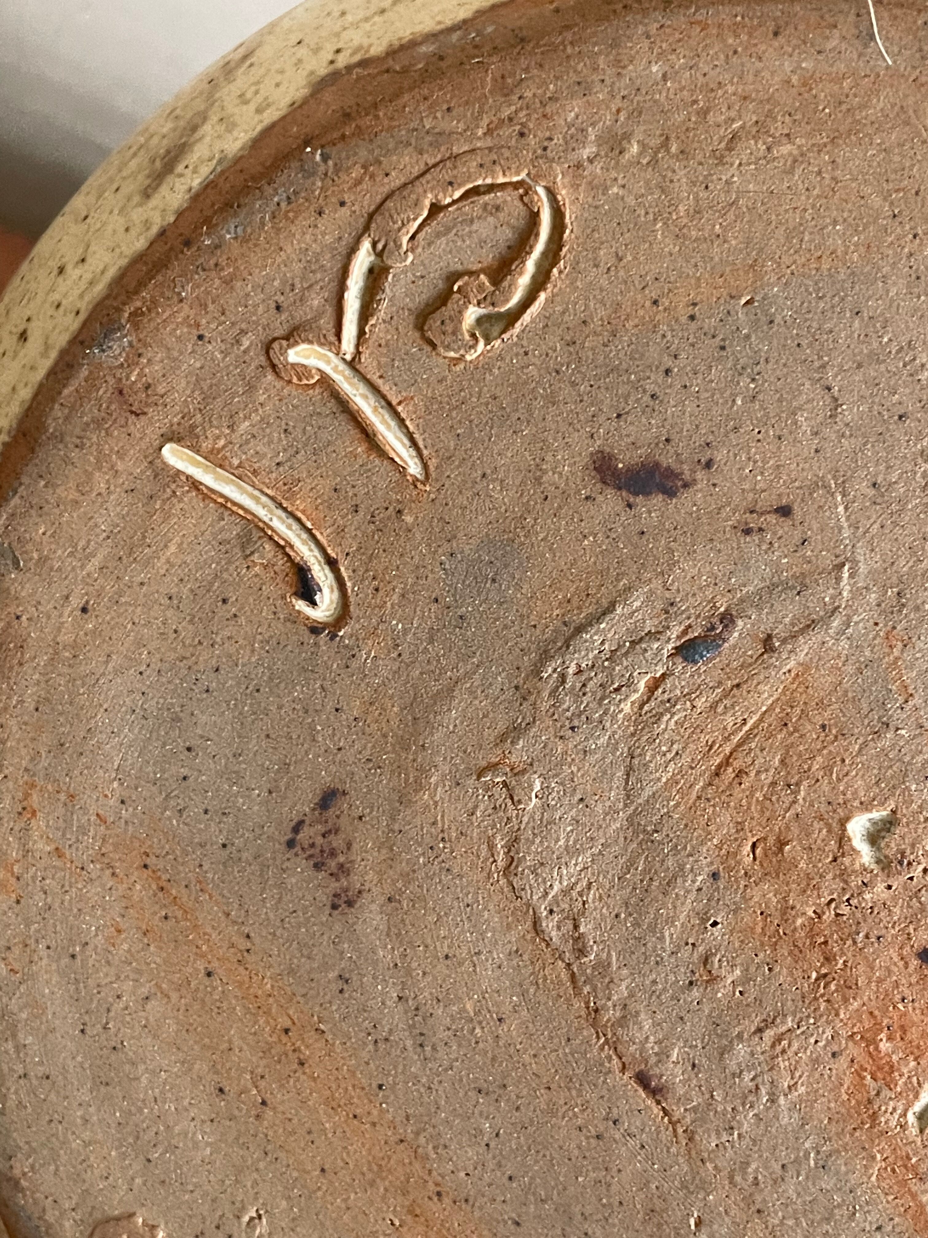 Pyrity sandstone teapot Signed JP