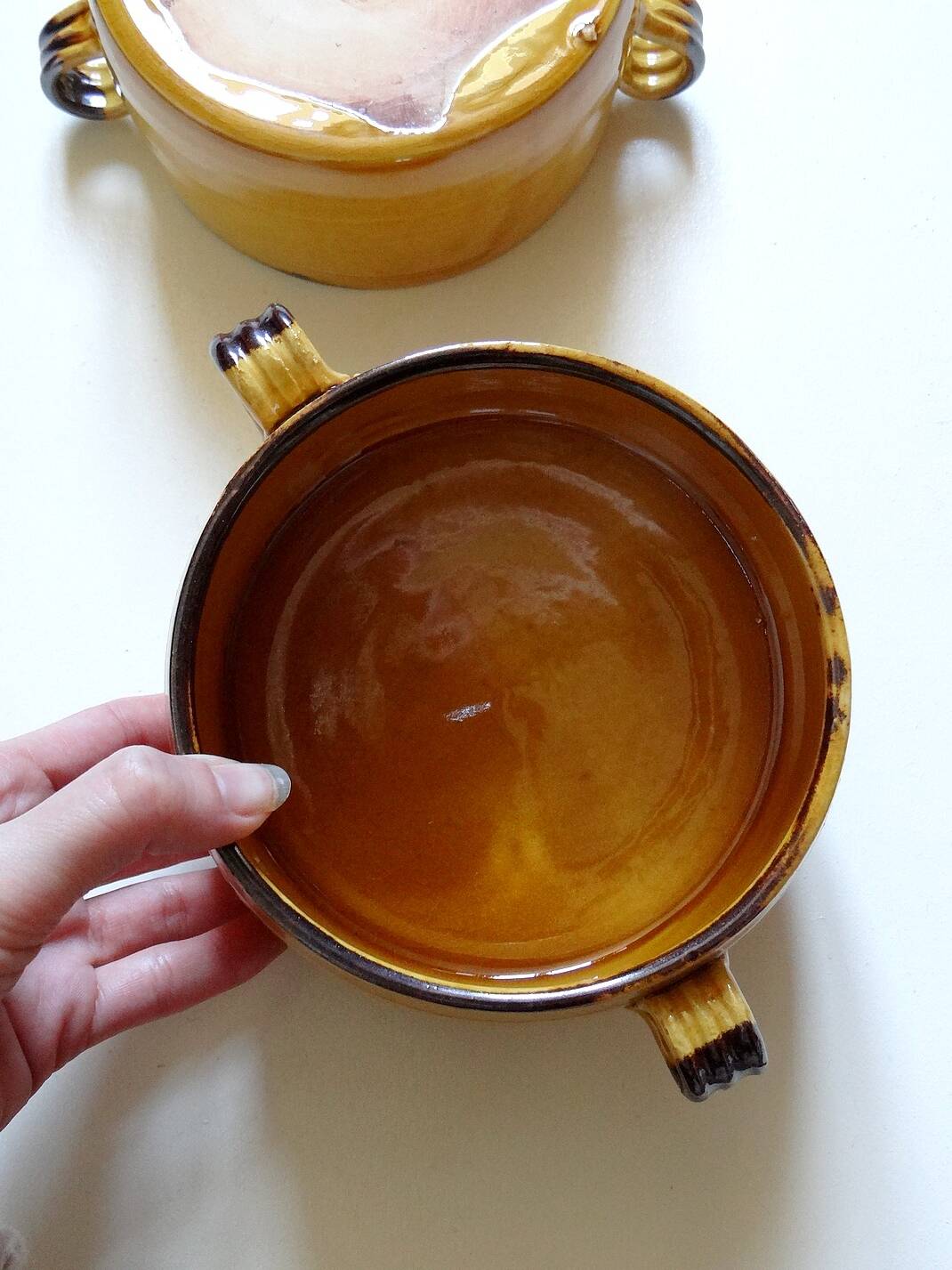 Duo of Vallauris bowls with handles
