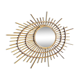 Asymmetrical rattan mirror
