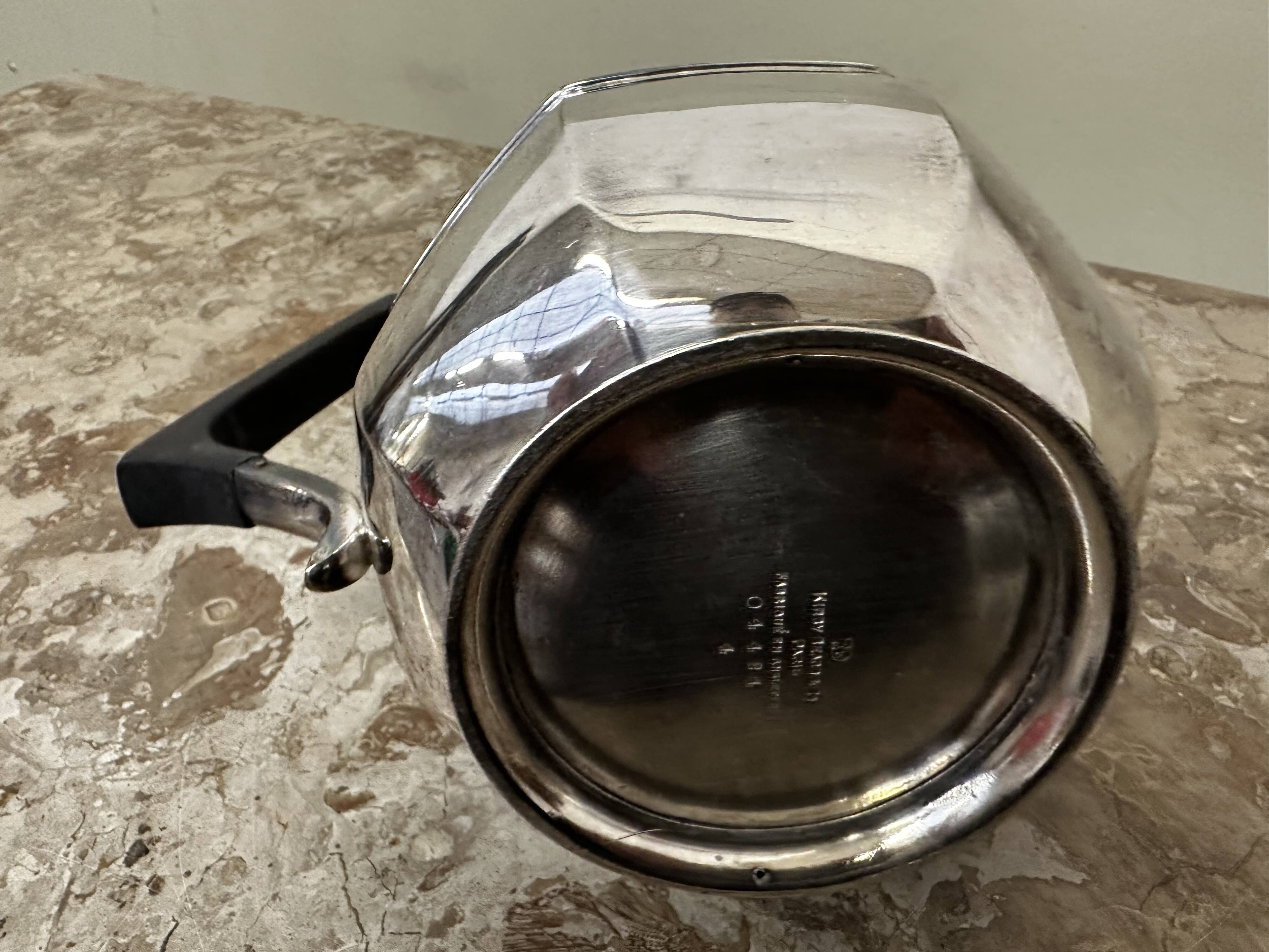 Kirby Beard & Co Paris - Made in England - Silver Metal Teapot H 21cm