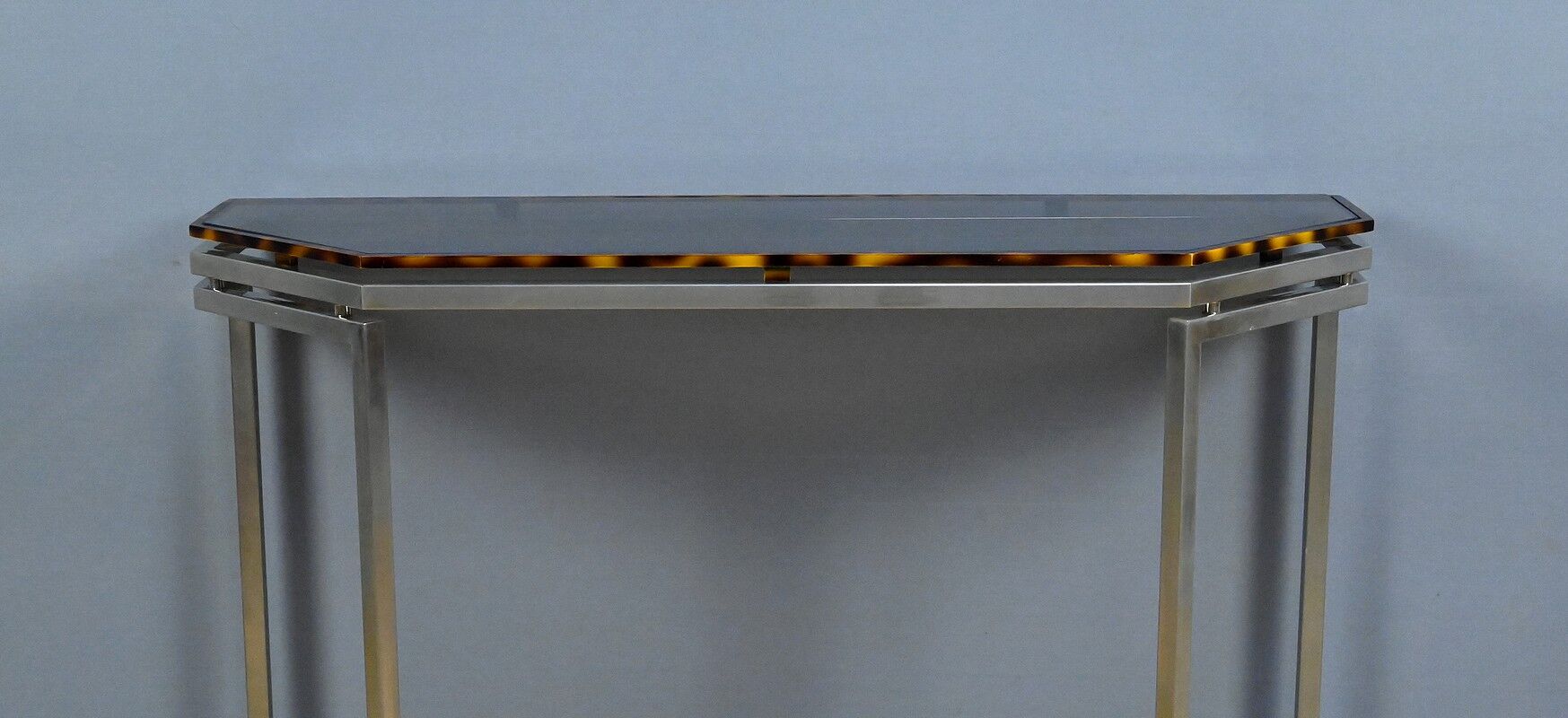 Smoked glass hexagonal console – 1970