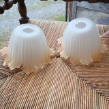Pair of Art Deco glass tulips / pendant lights