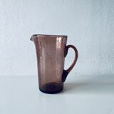 Blown glass pitcher, bubbled