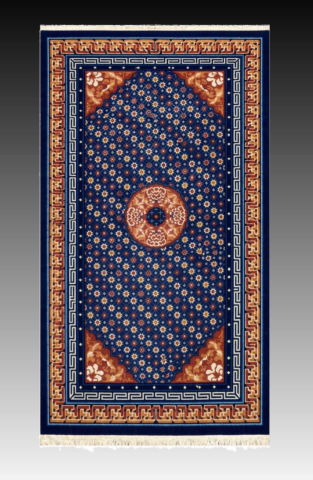 Antique Chinese Carpet Beijing China: 1.05 x 2.15 Metres