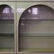 Showcases in lacquered wood, glass and brass  1970s, set of 4