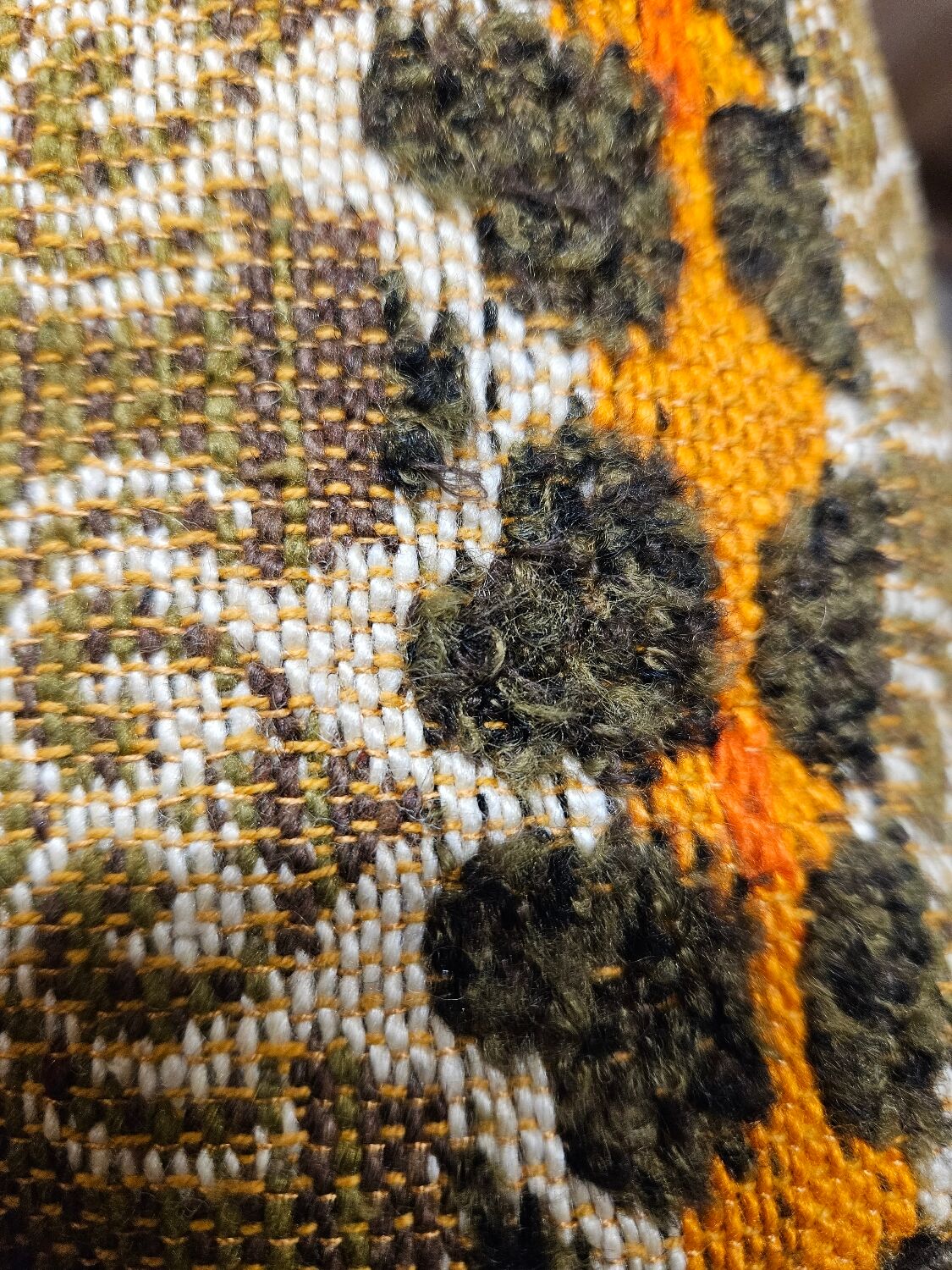 Pair of seats and a vintage ottoman 1970