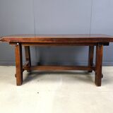Solid wood brutalist dining table, 1960s