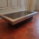 Table basse en aluminium et verre fumé, 1970