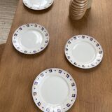 4 assiettes Columbia Luneville