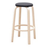 Alvar Aalto 64 stool in black and birch for Artek