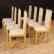 Set de 8 chaises italiennes laquées et peintes