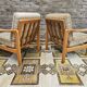 Pair of vintage scandinavian armchairs 1970 scottish fabric