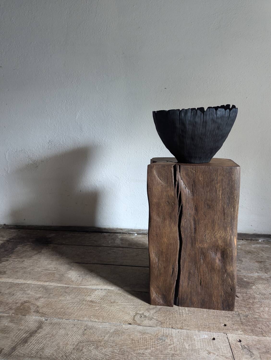 Antique oak pedestal