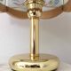 Lampe en verre, bois et métal doré