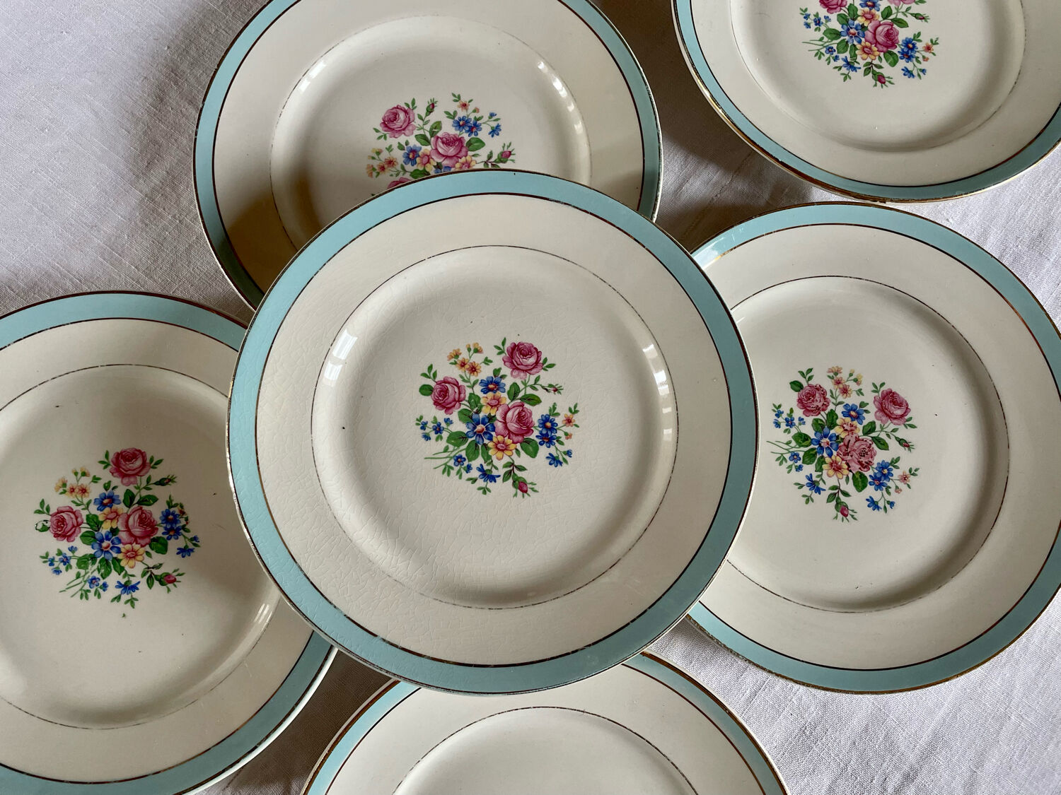 Vintage floral plates