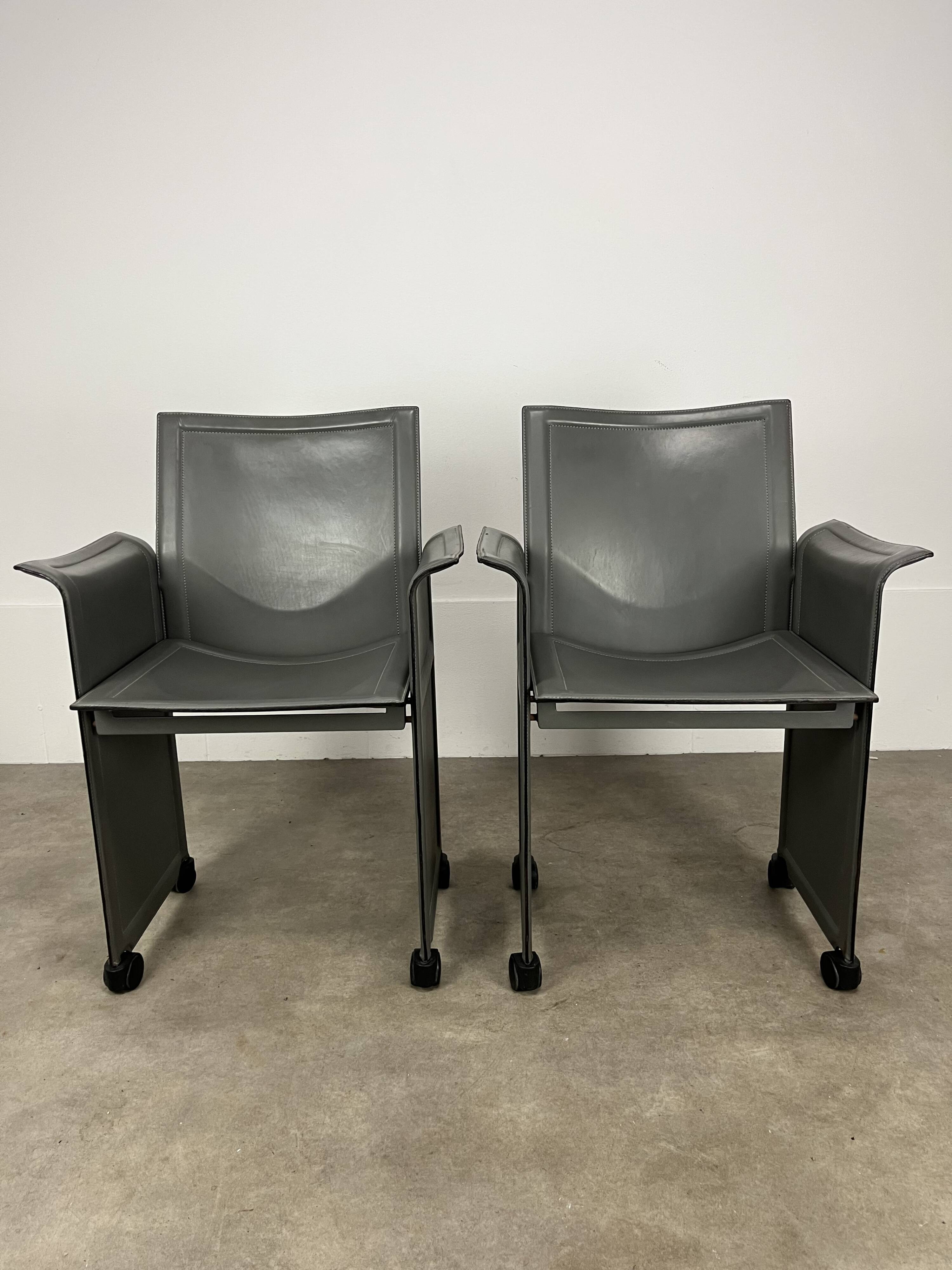 Paire de chaises Korium par Tito Agnoli pour Matteo Grassi