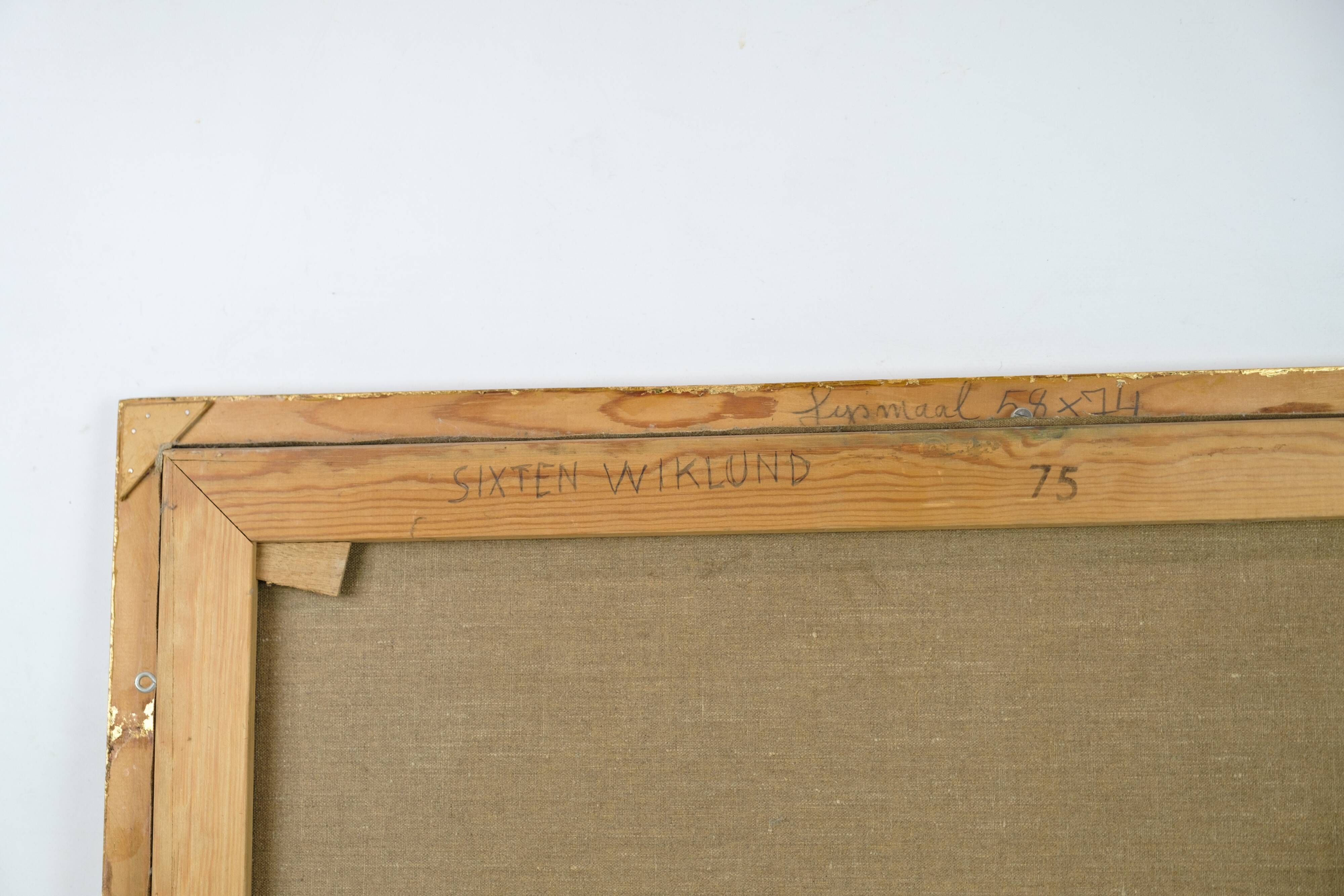 Oil Painting Painted on Canvas with Green and Brown Shades by Sixten Wiklund