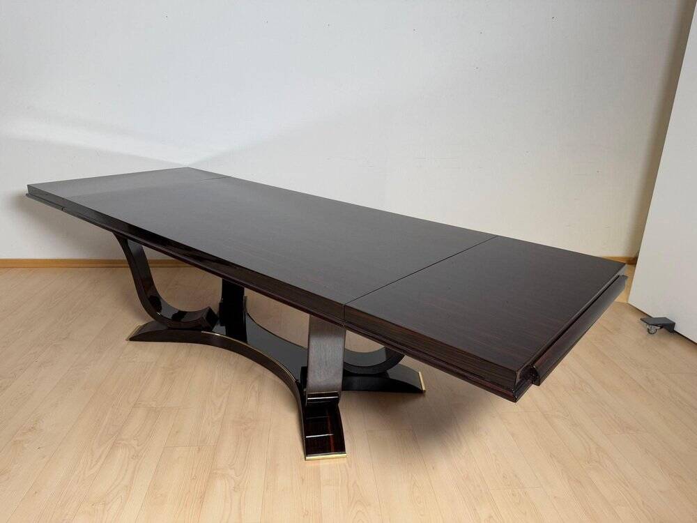 Art Deco Dining Table with Chairs, Paris, 1930, Set of 11