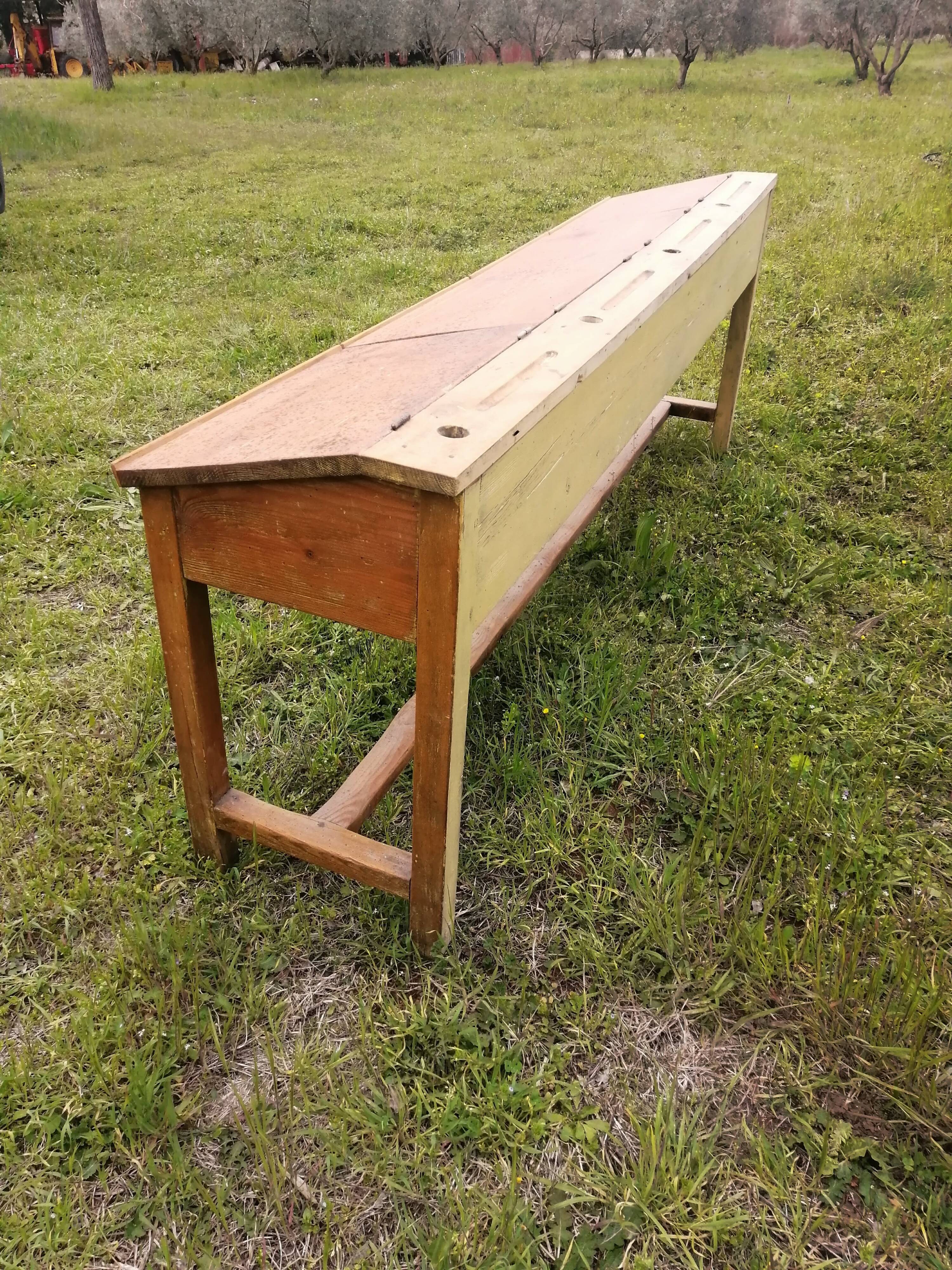 Old school desk for 4 people - Workshop furniture