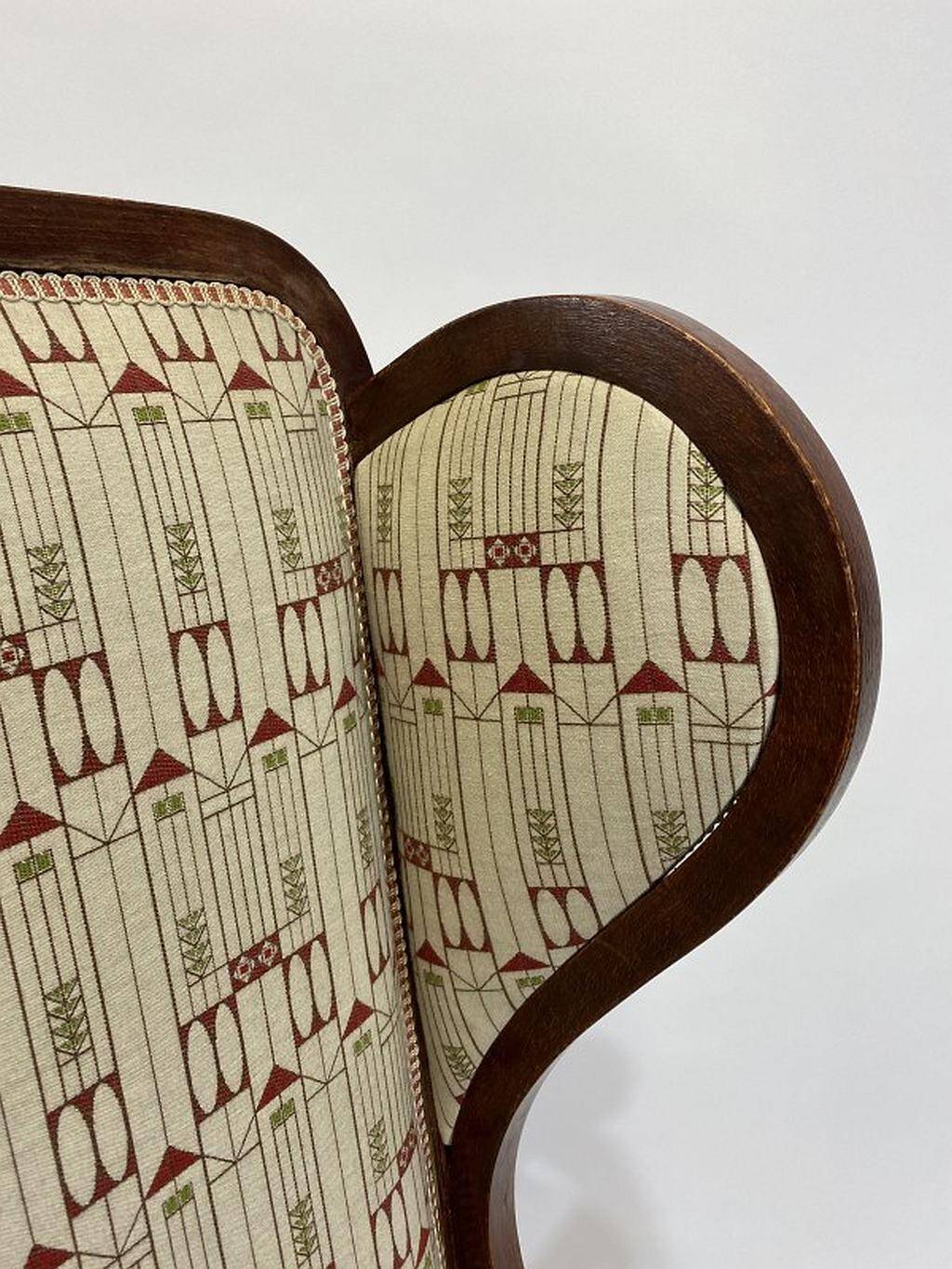 Art Nouveau wing chair no. 6542 by Thonet