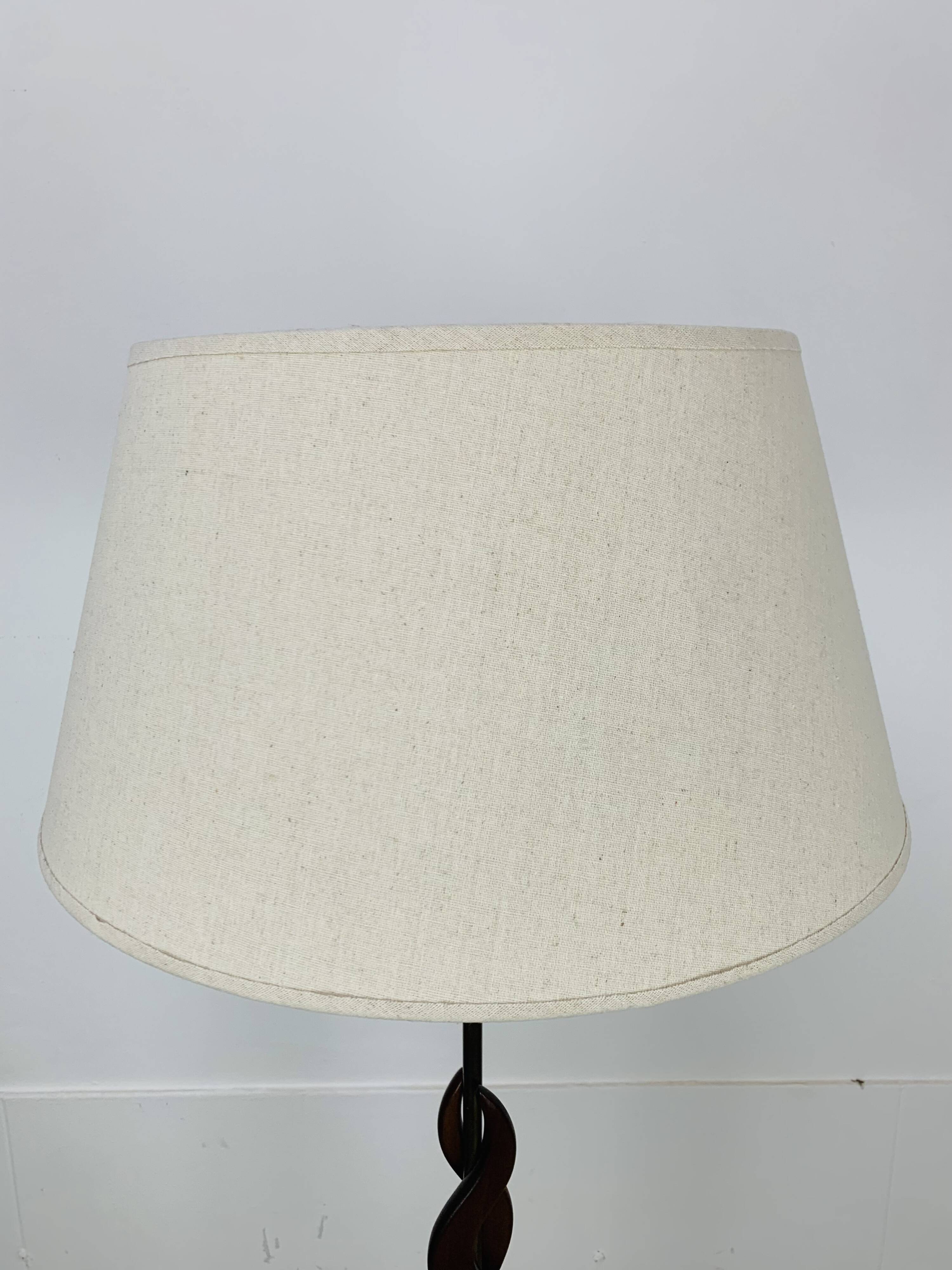 Scandinavian teak and brass floor lamp, 1960s