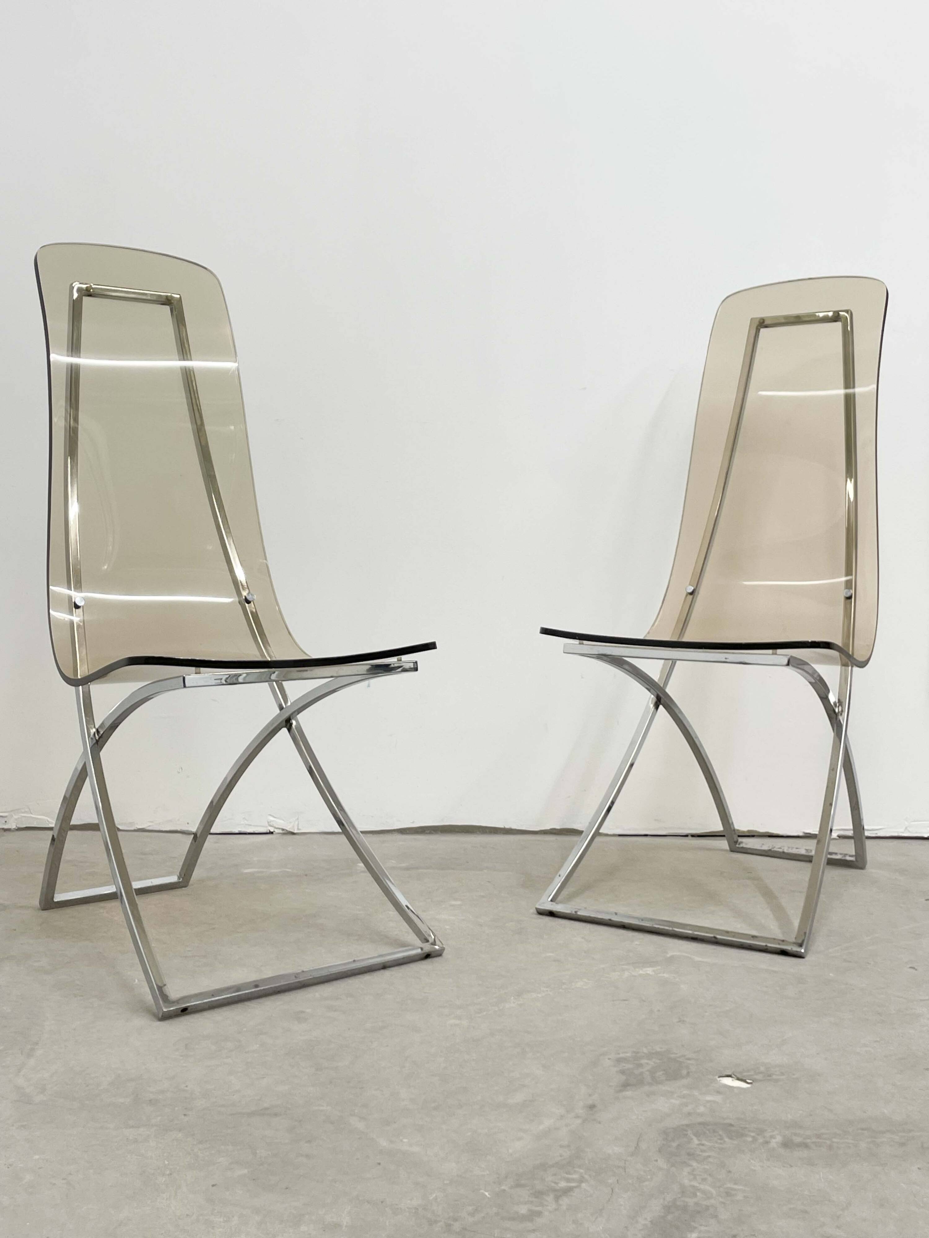 Pair of CH4 chairs by Edmond Vernassa, 1973