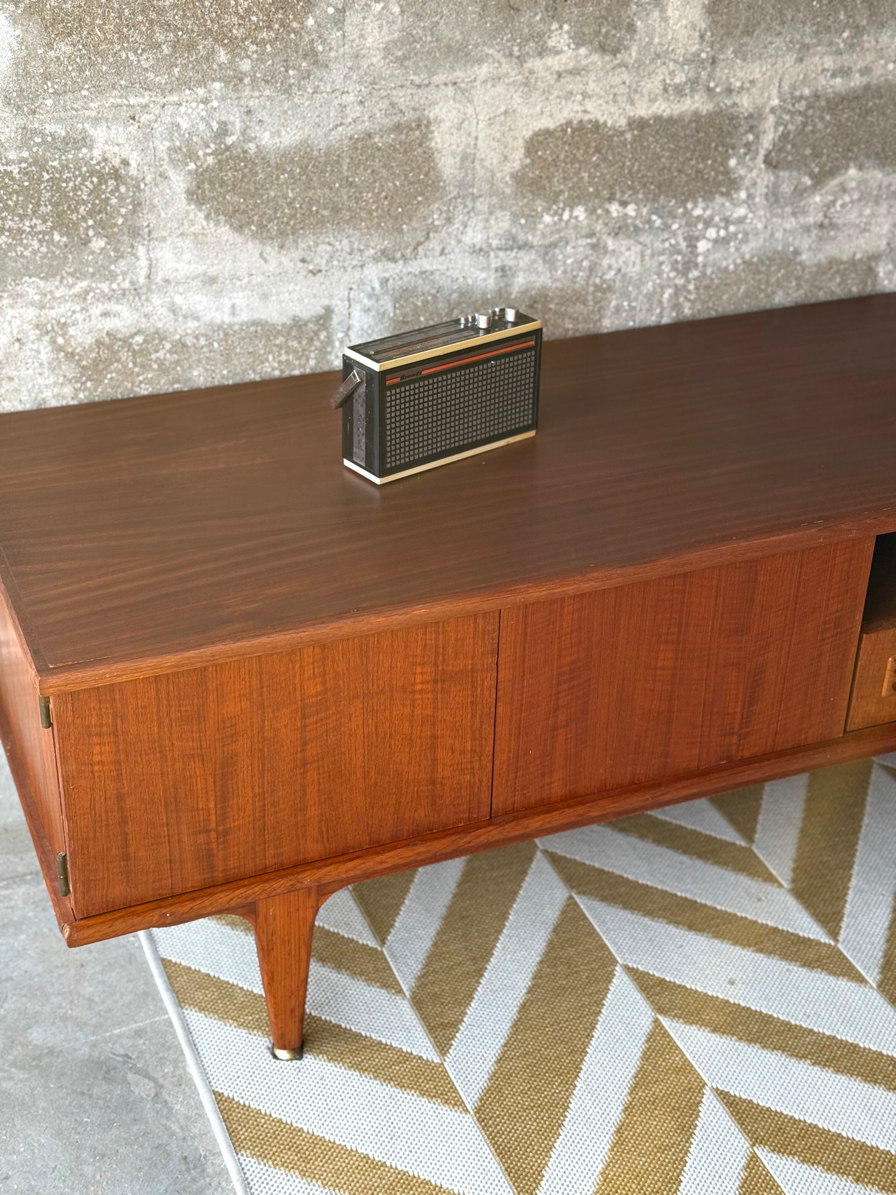 Scandinavian low sideboard in teak, 1960