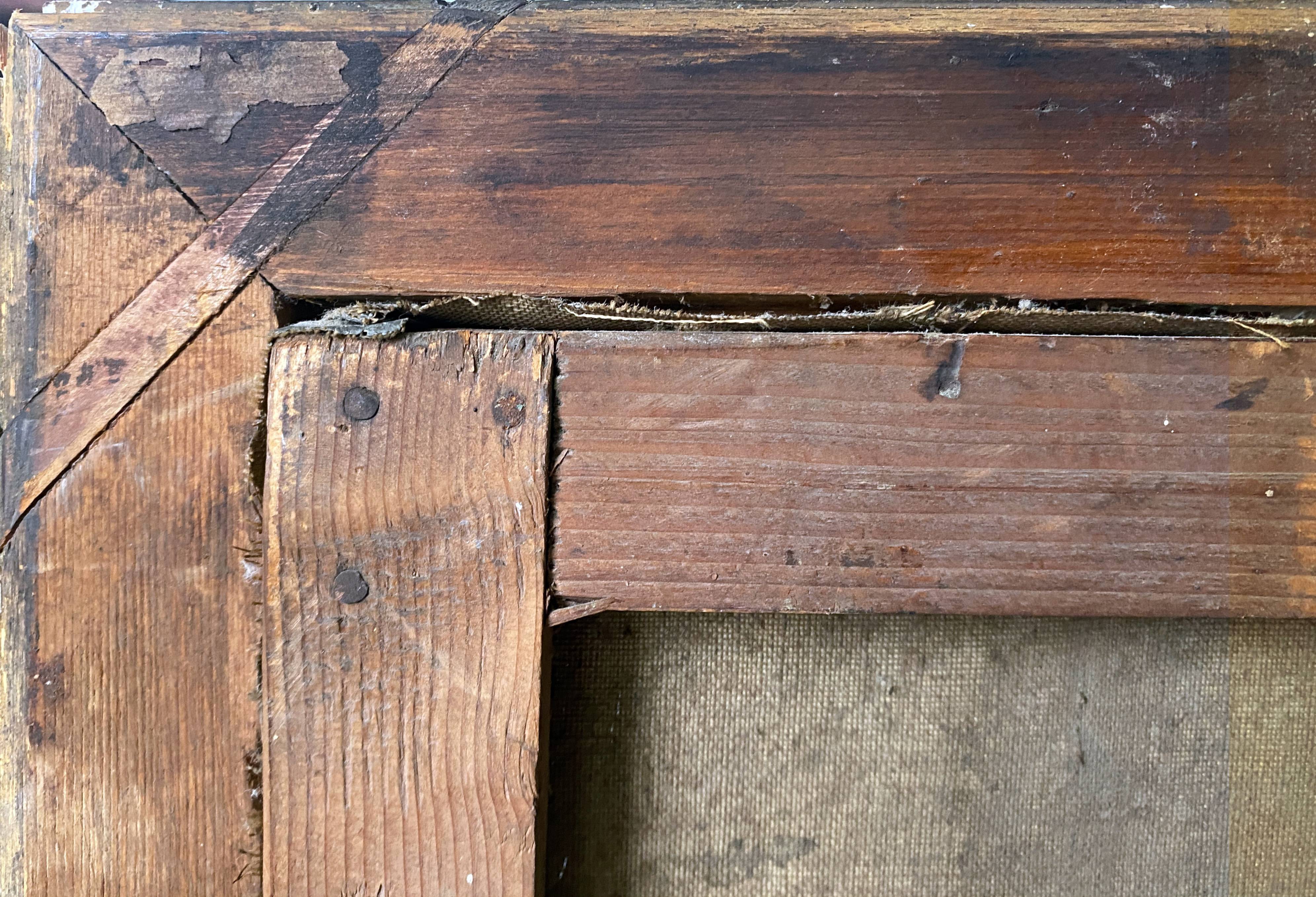 HST painting "Animated landscape at dusk" 19th century