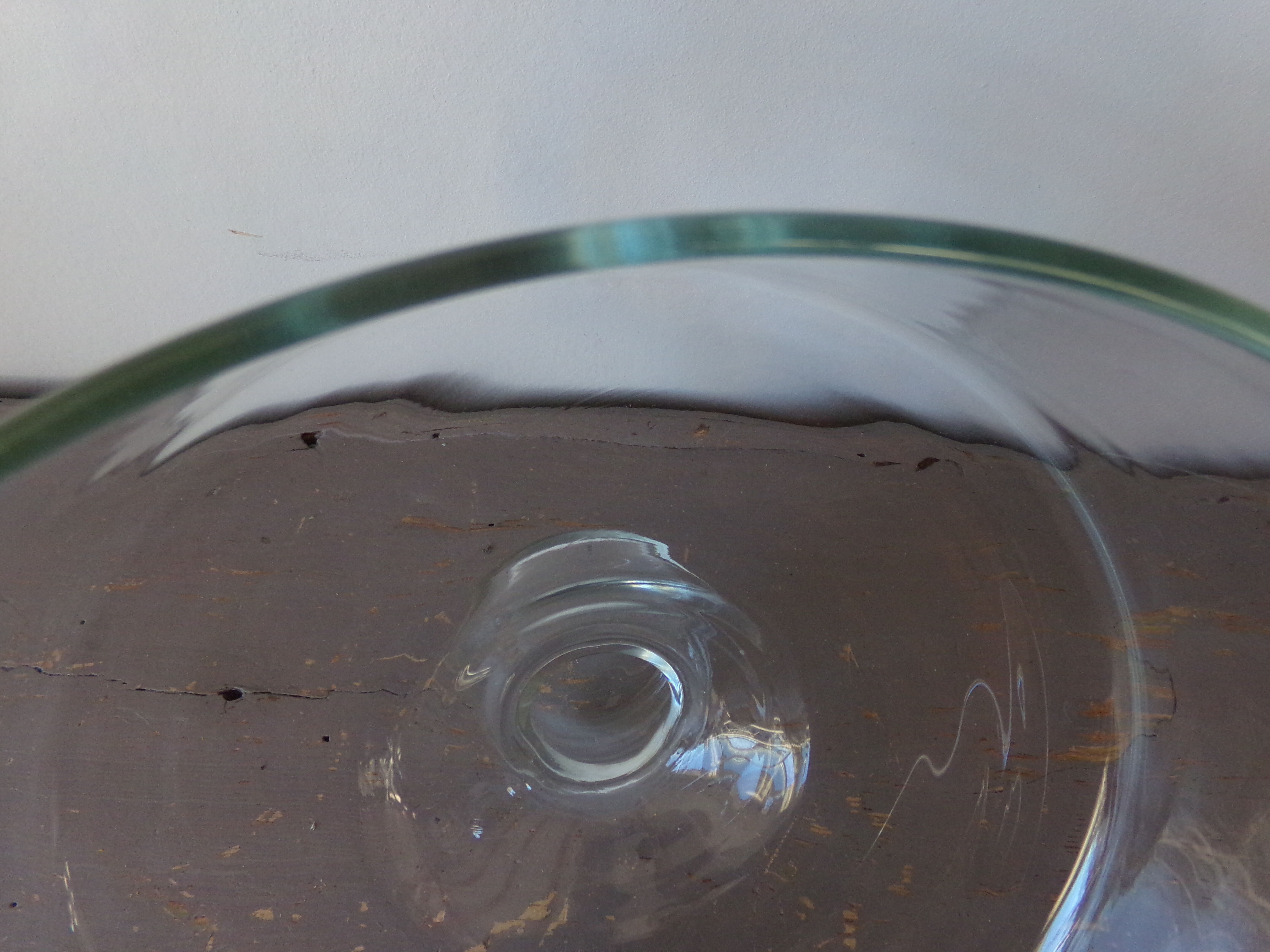 Large old thick glass bell