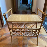Rattan side table magazine rack